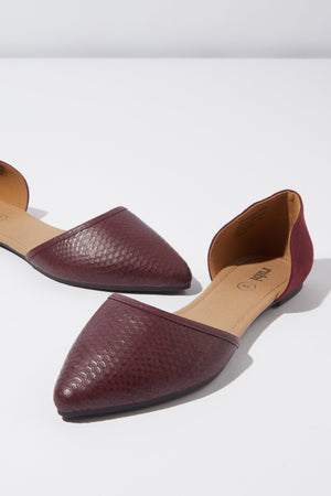 Women Bobbi Cut Out Point - Deep Maroon Multi